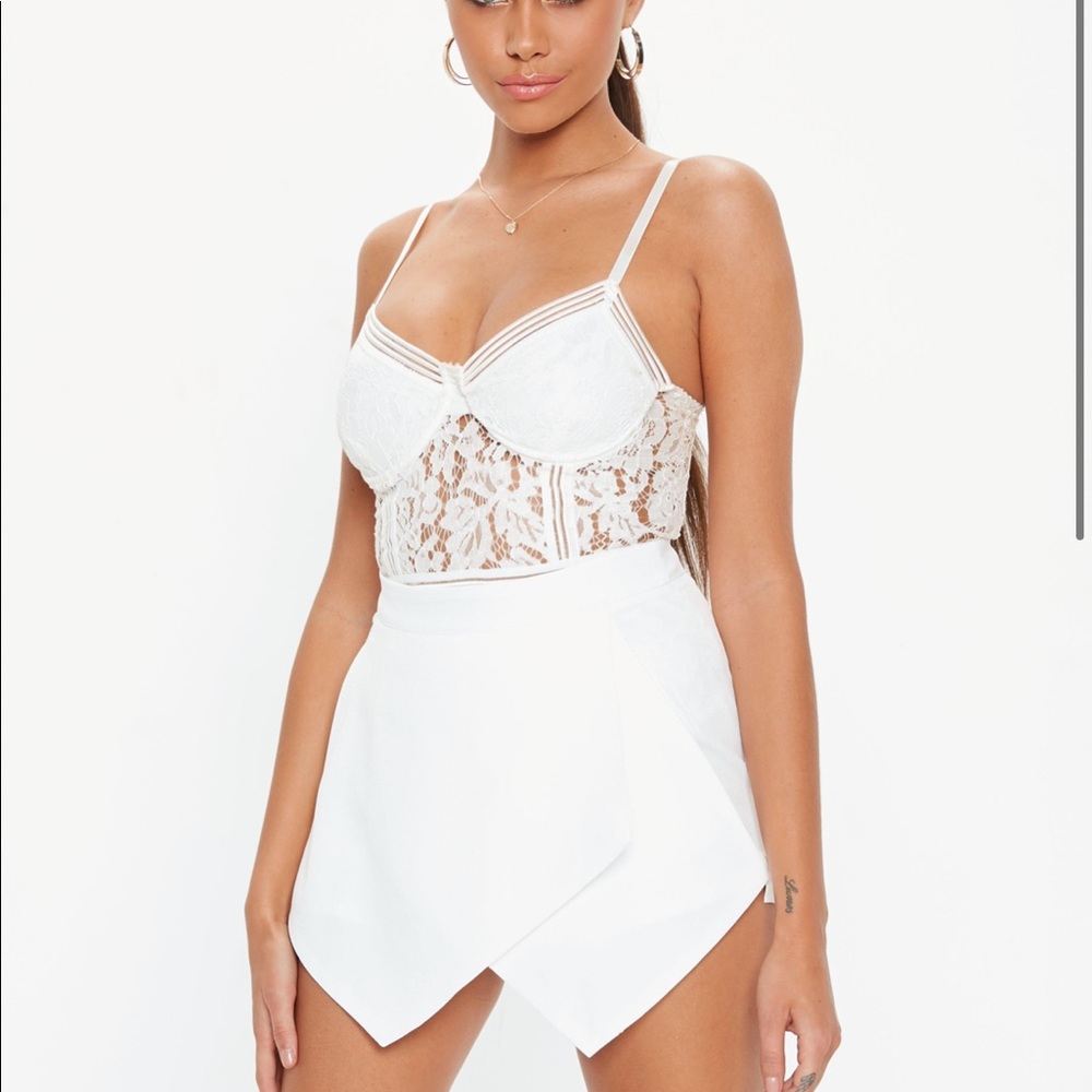 Misguided white envelope skirt